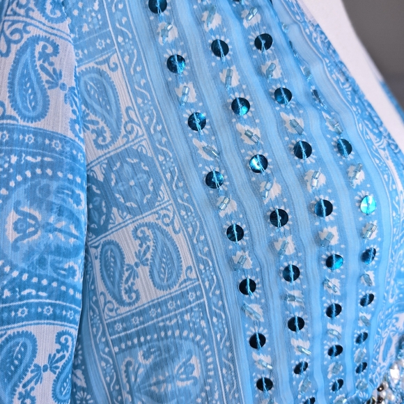 BOSTON PROPER Sequin embellished, top/ bathing suit cover up. Beautifully made - Picture 4 of 7